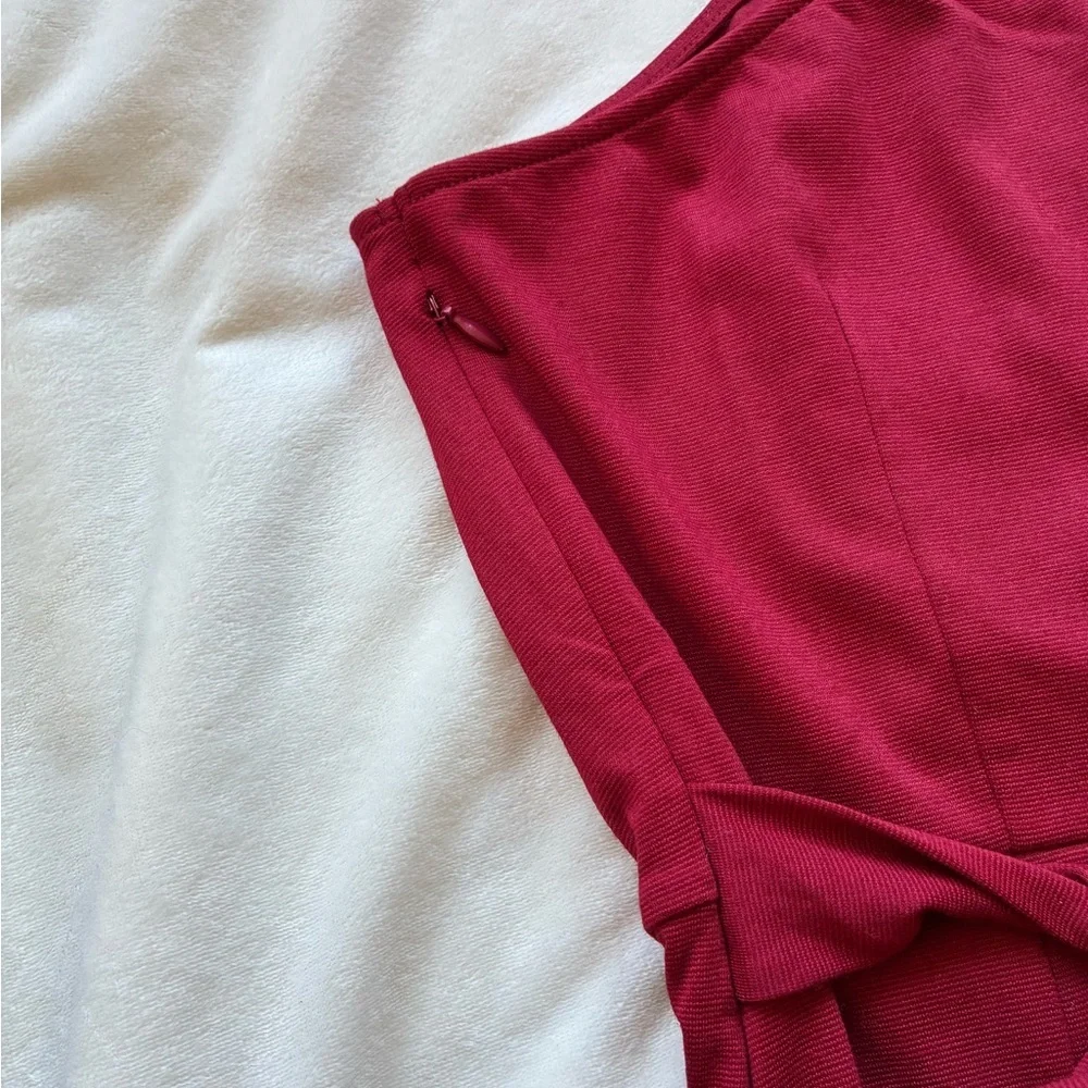 Chic One-Shoulder Red Cocktail Dress - Picture 3 of 7